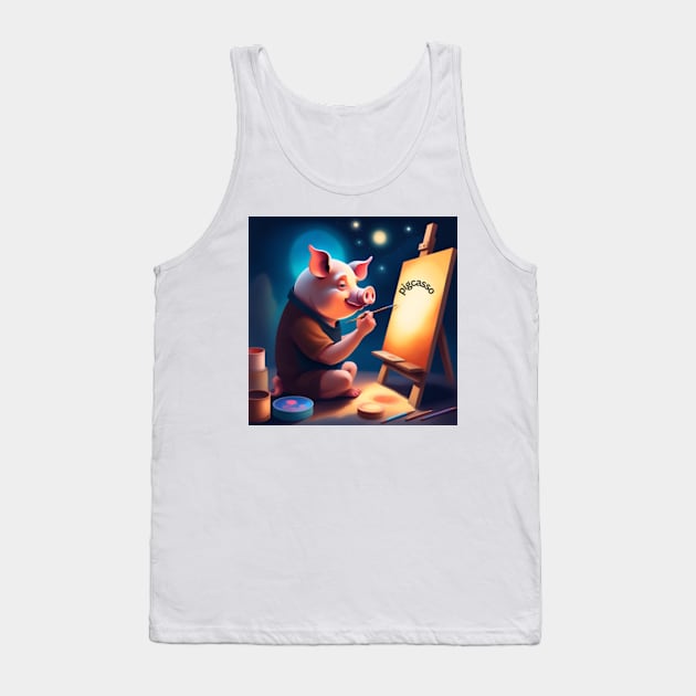 pigcasso legendary pig painter Tank Top by badrhijri